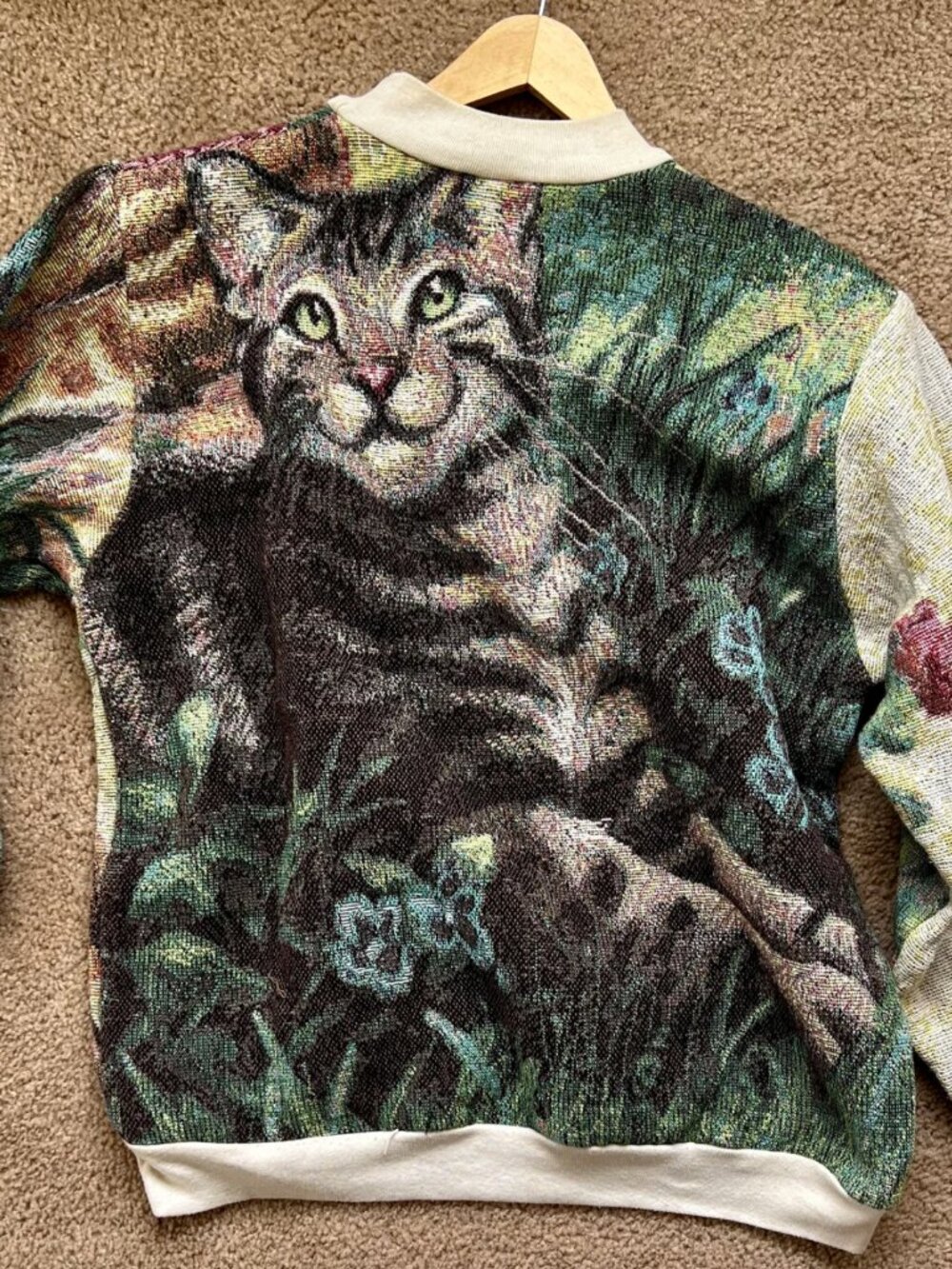 Vintage Sugar Street Weavers Cat Pullover Tapestry - Picture 7 of 7